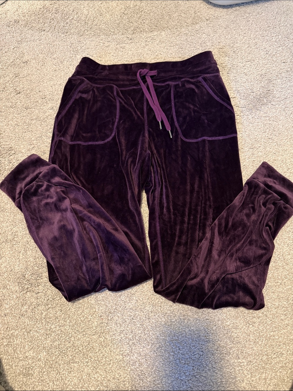 Purple Velour Jogger Pants